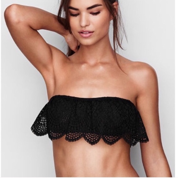 Victoria's Secret Other - Victoria’s Secret Black Lace Bandeau Size L - NWOT